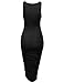 Awesome21 Women's Solid Sleeveless Side Shirring Dress Made in USA