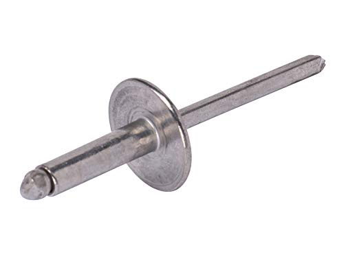 #68 Large Flange Stainless Rivets (25pc) 3/16" Diameter, Grip Range (3/8" - 1/2"), All 18-8 Stainless Steel