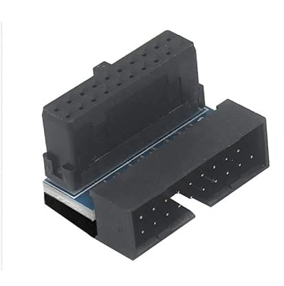 3x USB 3.0 19pin / 20pin Header Male To Female Extension Adapter 90 Degree - UP Angled (PH19-A)