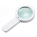 Extra Large 12 LED Handheld Strong Magnifying Glass with LED and UV Light,MSLAN 30X Best Jumbo Size Illuminated Magnifier for Reading,Inspection,Exploring,Hobbies and Currency Detecting (White)