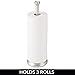 mDesign Metal Free-Standing Toilet Paper Holder with Stainless Steel Tube, Stand with Storage Roller Organizer for Bathroom Cabinet - Holds 3 Rolls Toilet Tissue - Hyde Collection - Satin