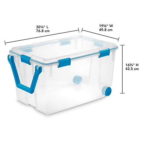 Sterilite 120 Quart Clear Plastic Wheeled Storage Container Box Bin