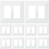 [10 Pack] BESTTEN Screwless Wall Plates, USWP4 Series, Oversize 2-Gang, Outlet Covers for GFCI, Decor Receptacles and Light Switches, Child Safe, Unbreakable PC, UL Listed, White