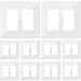 [10 Pack] BESTTEN Screwless Decorator Wall Plate Cover for GFCI Outlet, USB Receptacle, Decor Light, Dimmer, Timer Switch, 2-Gang Standard Size, Child Safe, Unbreakable PC Material, White, UL Listed