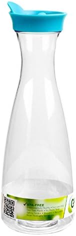 1.5 Liter (50 oz.) BPA FREE Plastic Carafe Pitcher Decanter Jug w/Light Blue Lid