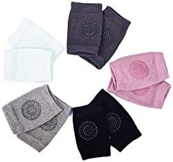 Cotton Baby Crawling Knee Pads, Leg Warmers & High Socks, Five Pairs