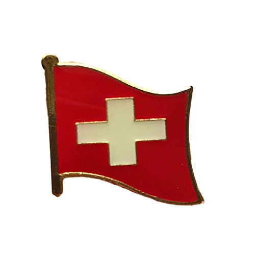 Switzerland Flag Pin (Swiss broach, 0.75" x 0.75")