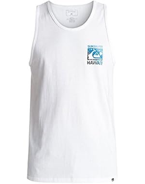 Men's Island Mountain and Wave Tank Top Tee T-Shirt