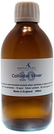 argentum plus - Colloidal Silver 10 ppm - 300 ml - Clear Liquid in Amber Glass Bottle, 300 ml (Pack of 1)
