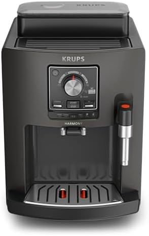 Harmony, Máquina de Café Super Automática, 4 Bebidas de Café e Leite, Espumador de Leite, Limpeza Automática, Função Dupla Chávena, Compacto, Cor Carvão, EA508BE0