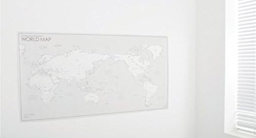 World Map Poster with 12 Color Pencils (white kraft)