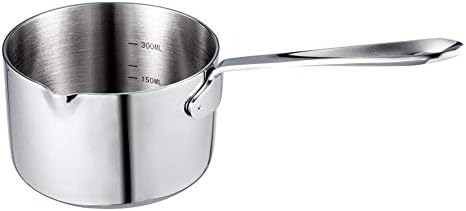 FenRui - Premium Stainless Steel Butter Coffee Milk Warmer, Mini Butter Melting Thick Pot, with Diversion Spout, 450ML