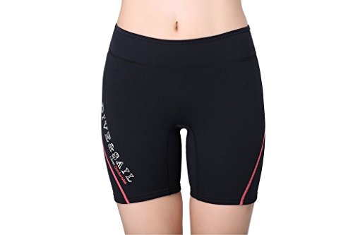 DIVE & SAIL 1.5mm Neoprene Wetsuits Shorts Thick Warm Trunks Diving Snorkeling Winter Swimming Pants, Red Trim, Medium