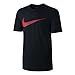 NIKE Sportswear Men's Hangtag Swoosh Tee, Black/Sport Red, Large