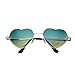 Dollger Green Heart Sunglasses Women's 70s Glasses Thin Metal Frame