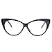 Pro Acme Vintage Inspired Fashion Mod Chic High Pointed Clear Lens Cat Eye Glasses (Black)