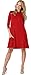 Zero City Womens Casual Pockets Plain Flowy Simple Swing T-Shirt Loose Dress, 11red, X-Large
