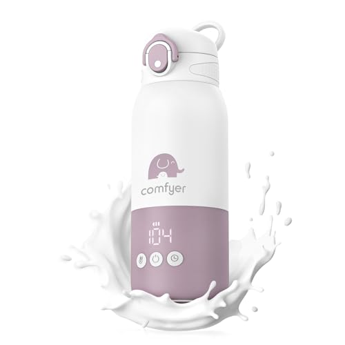 Comfyer BW01 Portable Milk Warmer for Travel, Portable Bottle Warmer with Fast Heating & Long Battery Life, Dual Heating for Breast Milk & Water, 12 Ounces Big Capacity, Car, Airplane Journey