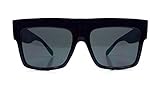 Vintage Square Flat Top Black Thick Frame Black Dark Lenses Sunglasses ZZ Top