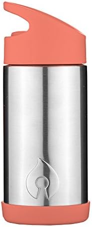 FIREKI Vacuum Insulated Stainless Steel Straw Bottle with Spout and Handle (10 oz, Coral)