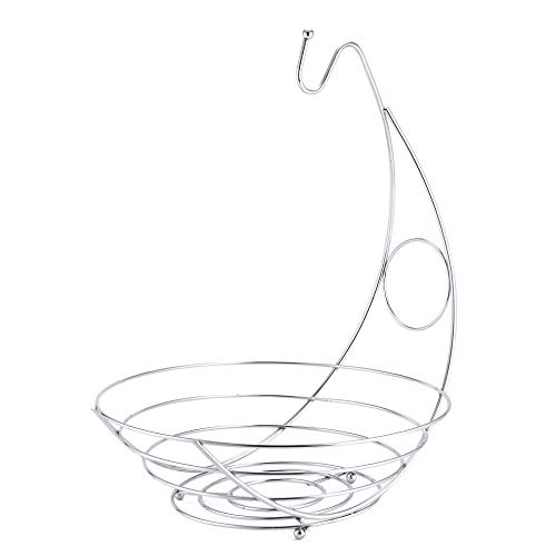 11 Inch Stainless Steel Fruit Basket Wire Metal Banana Holder Hanger Kitchen Storage Counter Organization Food Storage Accessories - Thumbnail 3