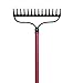 TABOR TOOLS J205A Level Head Rake with Strong Long 54 Inch Fiberglass Handle, 14-Tine Garden Rake.