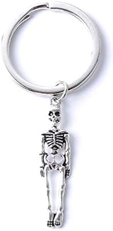 MOONQING Punk Style Skeleton Pendant Necklace Key Chain Creative Retro Key Chain Necklace,1# Keychain