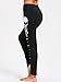 Women's Elastic Drawstring Gothic Cutout Halloween Sugar Skull Leggings B XXL Black