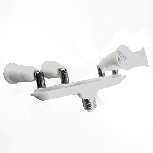 CACT CactusAngui Rotary Splitter E27 to 4 E27 LED Lamp Adapter Converter Bulb Base Socket Holder White