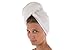 Texere Women's Bamboo Hair Towel Wrap (2-Pack, Kashmir Blue/Natural White, Unisize) Quick Drying Absorbent Hair wrap for Her TX-AB011-001-4214-R-U
