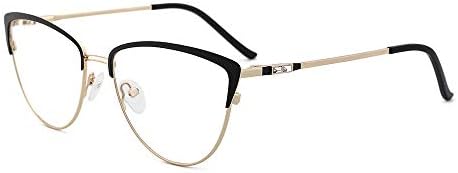 OQ CLUB Women Optical Blue Light Blocking Computer Eyewear Vintage Cat Eye Metal Non-prescription Eyeglasses Frame