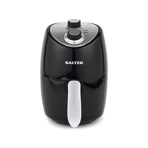 Salter-EK2817-Compact-Hot-Air-Fryer-with-Removable-Frying-Rack-2-L-1000-W-BlackSilver Salter EK2817 Compact 2L Hot Air Fryer, 1000W Fryer, Removable Frying Rack & 30 Minute Timer, Adjustable Temperature…