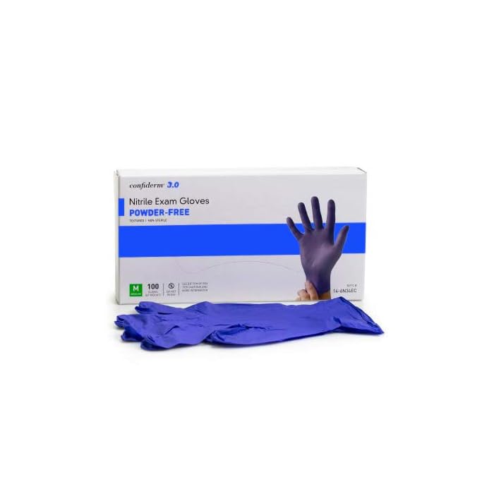 Nitrile Gloves - Latex Free, Powder Free – Medical Exam Grade | Disposable, Textured Tips | Size Medium, Blue, 100 Count…