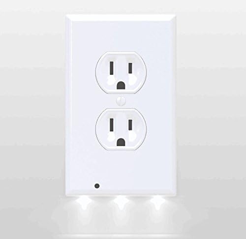 LED Guide Pathway Light by Illuminate Angel | White Wall Outlet Face Plate 1 Piece
