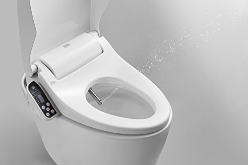 Cascadia Smart Toilet Seat with Remote Control by Pacific Bay - Features Bidet, Unlimited Heated Water, a Heated Seat, a Heated Dryer, an Automatic Open/Close Lid, and a Deodorizer. NEW 2019 Model