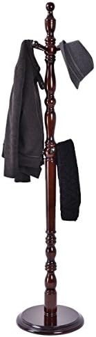 New Standing Wood Coat Hat Scarf Rack Hanger Tree Stand