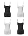 MBE Women's Basic Solid Long Length Adjustable Spaghetti Strap Tank Top
