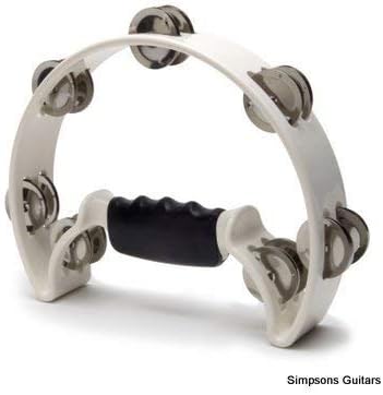 Simpson Guitars WHITE HALF MOON TAMBOURINE 14 jingles tamborine percussion
