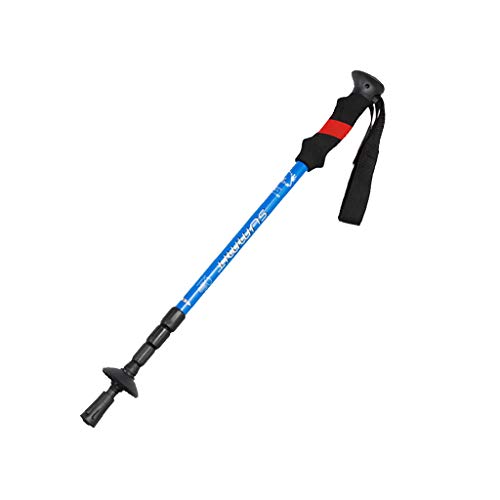 Redvive Top Trekking Walking Hiking Poles Sticks Alpenstock 55-125cm Red Blue