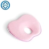 QHGC Newborn Baby Head Shaping Pillow (Memory Foam Cushion) Preventing Baby Flat Head Syndrome (Plagiocephaly)&Neck Support,100% Cotton Breathable Pillow,Best Perfect for 0-12 Months Baby