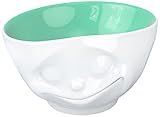 Fiftyeight TV Cups, Bowls, Happy, for Müsli and Desserts, Porcelain, Jade (Inside), 500ml