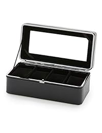 perry ellis Reloj de piel para hombre caja de almacenamiento, negro, 1-Sz