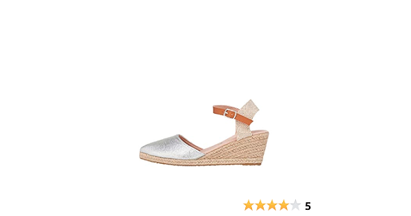 Marypaz, Alpargata de cuña Metalizada Moda Verano para Mujer Plateado 40 EU  : Amazon.es: Zapatos y complementos