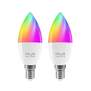 Alexa gloeilamp e14 led warm wit koud wit RGBW dimbaar 380 lm. Muziek Sync WLAN lampen geen hub. WiFi Tuya Smart Life…