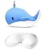 Kikkerland Zip and Flip Travel Neck Back Pillow Cute Compact Plush Blue Whale
