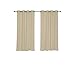 Best Home Fashion Thermal Insulated Blackout Curtains - Antique Bronze Grommet Top - Beige - 52