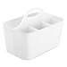 mDesign Nursery Storage Caddy Divided Bin - BPA Free - 4 Section Tote with Built-In Handle for Organizing Bottles, Spoons, Bibs, Pacifiers, Diapers, Wipes, Baby Lotion - White