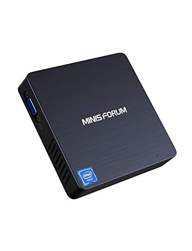 【New Version】 Mini PC Intel Celeron N3350(up to 2.4GHz) Windows 10 Pro(64-bit) Fanless PC Mini, 4GB LPDDR4/ 64GB eMMC, 2.4G/5G Dual WiFi, 4K HD, HDMI/VGA Ports, Gigabit Ethernet, BT 4.2, 3X USB3.0