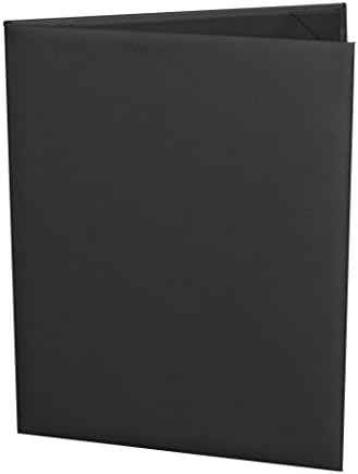 (10 Pack) Classic Faux Leather Menu Covers, 2-panel (8.5" x 11", Black)