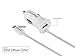 Car Charger, Nexcon Apple MFi Certified 2.4A Lightning Car Charger with Integrated Built-in Apple 8-Pin Coiled Cord for iPhone 8/ 8 Plus/ X/ 6s / 6/ Plus SE 5S iPad Pro Air 2 mini 4/3 iPod 5, White